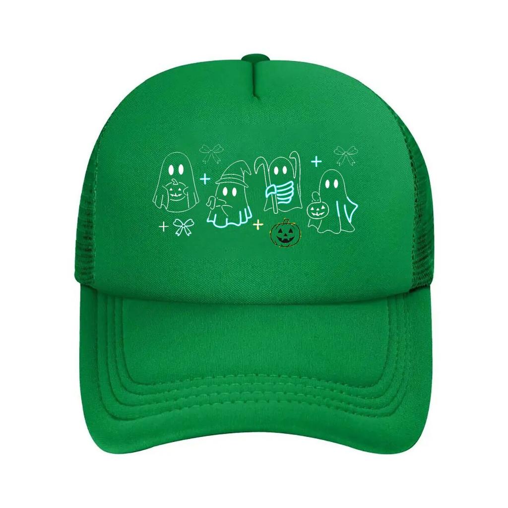 Cute Halloween Neon Sign Decor Mesh Baseball Cap Hip Hop