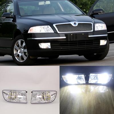Car Lights Front LED Fog Lamp Light With Bulbs For Skoda Octavia A5 MK2 Sedan Combi 2004 2005 2006 2007 2008 Car Accessories