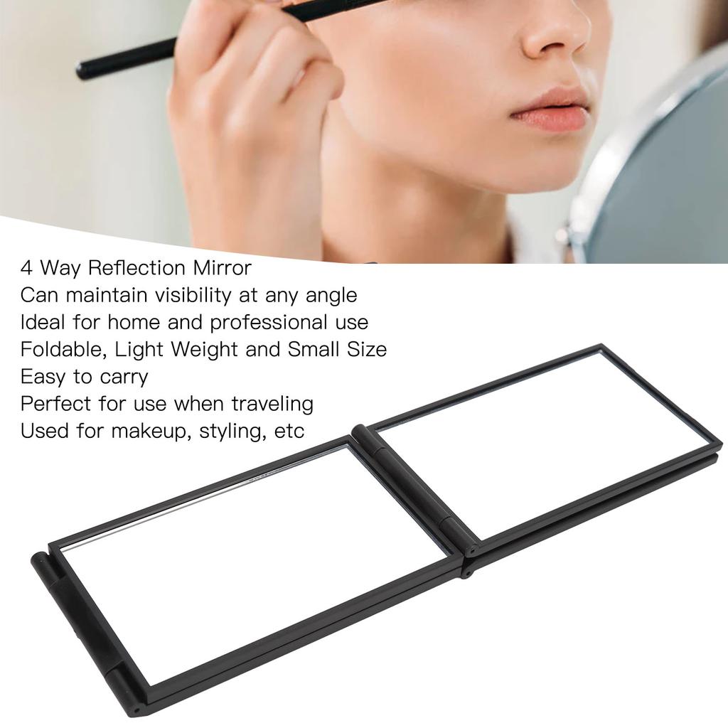 4 Way Mirror 360 Degree Handheld Desktop Portable Foldable Makeup Mirror Self Hair Cutting Makeup Mirror Beauty Tool