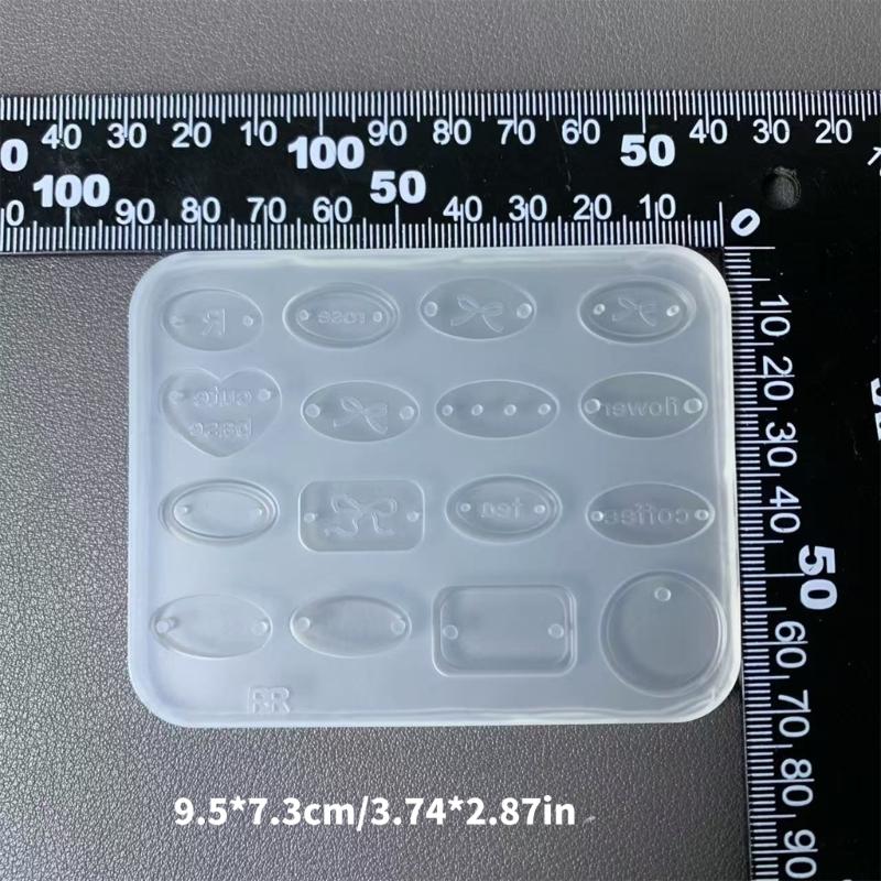 Flexible Silicone Jewelry Mold Epoxy Resin Mold with Holes for Earrings Pendants Decorative Keychains Making Mould