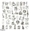 20pcs Vintage Metal Mixed Random Cat Charms Animal Pendants For Jewelry Making Diy Handmade Jewelry