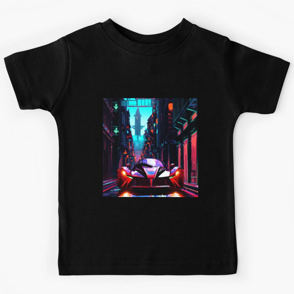 Cyberpunk Ferrari in the streets Kids T-Shirt 100