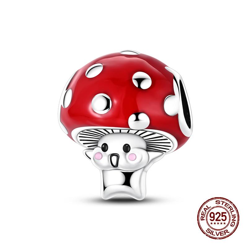 100% Copper Strawberry Lipstick Ladybird China Red Charms Beads Fitoriginal Bracelets For Women Diy Jewellery