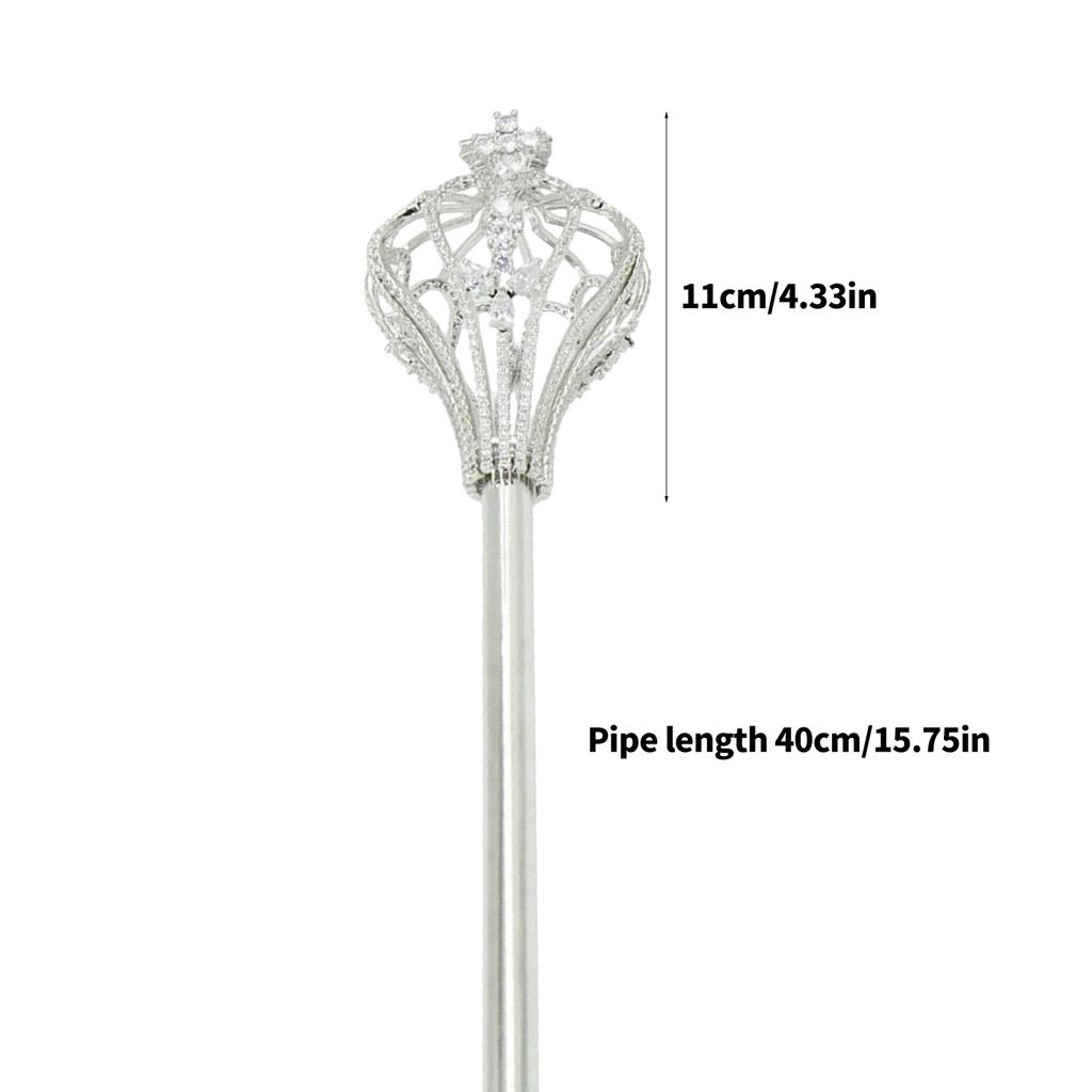 Durable Alloy Costume Scepter With Rhinestone Details For Stage Performances Pageantry Events