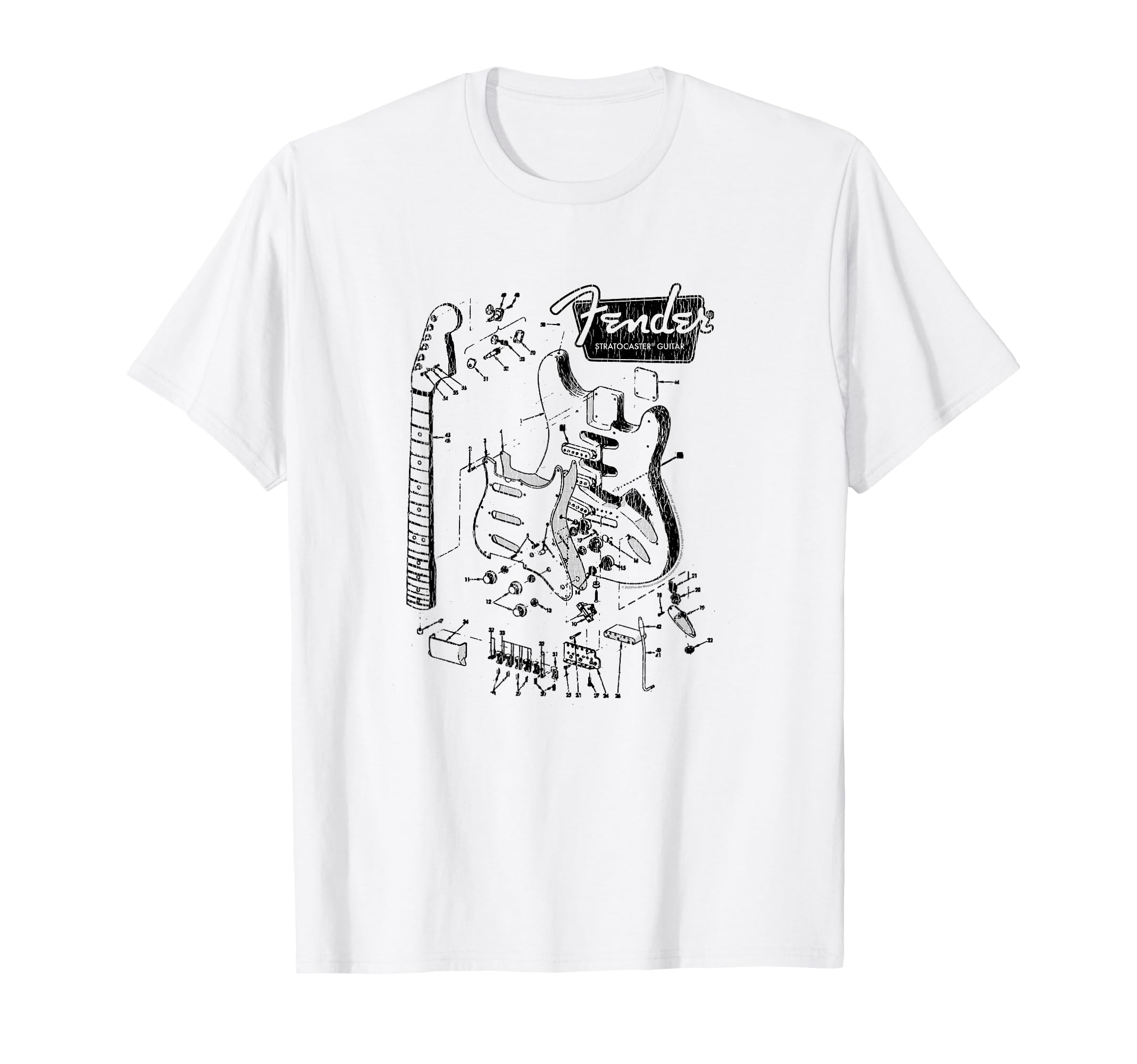 

Fender Stratocaster Breakdown Schematics T-shirt белый