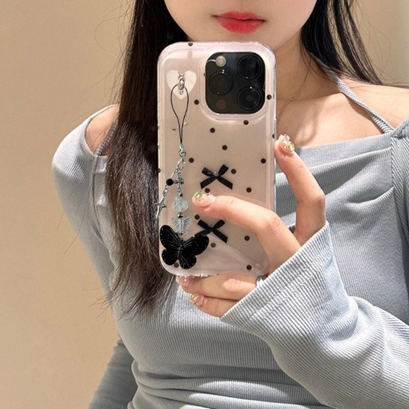 Cute Butterfly Phone Chain Keychain Versatile Butterfly Phone Hanger Keychain Pendant for Stylish and Practical Use