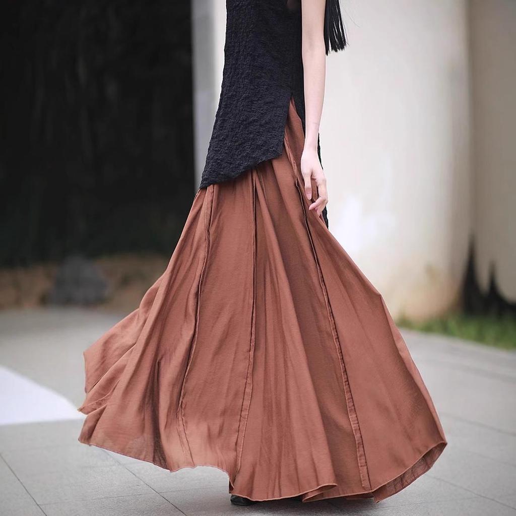 New Style Women's Summer Tencel Zen High Waist Midi Skirt - 4 Colors