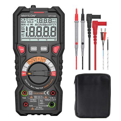 ANRIS HT118E Digital Multimeter, 20,000 Counts, Automatic Range, AC/DC Current, AC/DC Voltage, Temperature, True RMS, Capacitance, Diode, Frequency, R