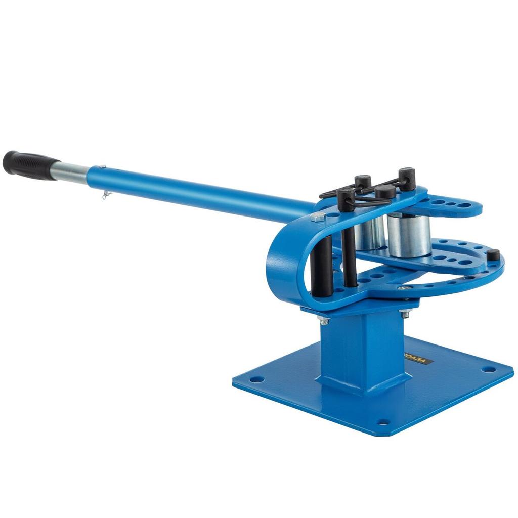 YP-9 Manual Bench Top Compact Bender Pipe Bending Machine 7 Dies 1-3inch Metal Fabrication Tube Rod Pipe Bender 44ft Mount Powdercoat Telescoping
