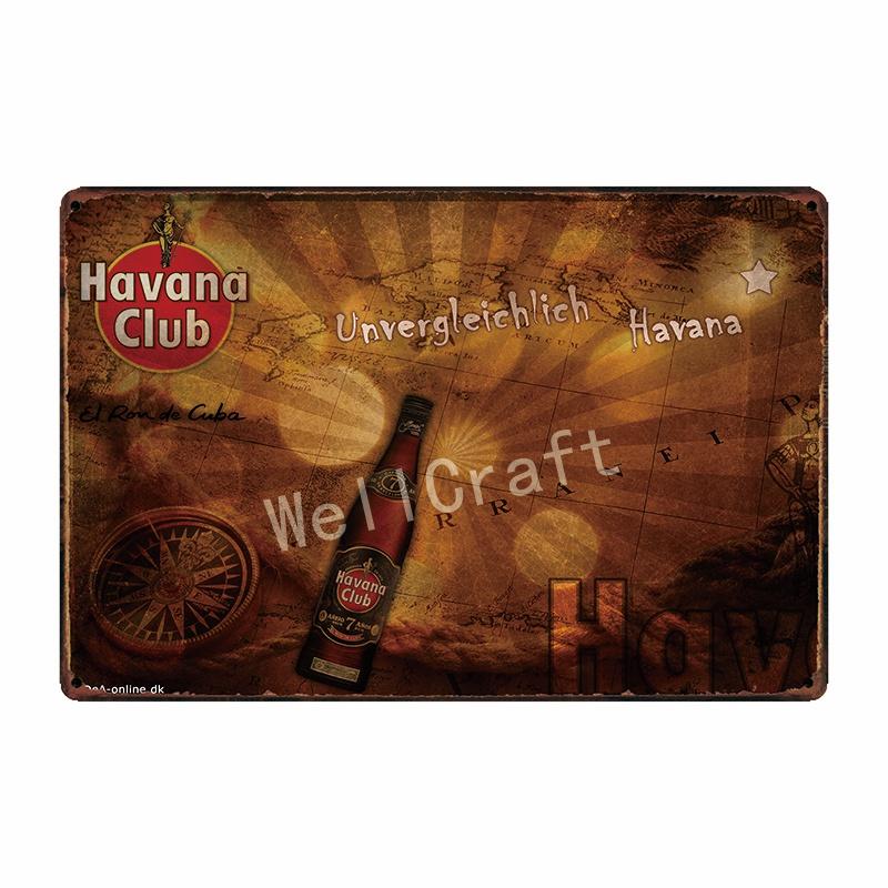 [ WellCraft ] HAVANA CLUB Cartello in Latta Pub Musicale bar Pittura Retrò FG-239