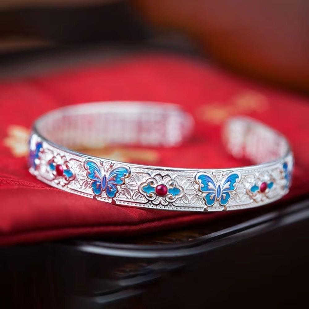 Ethnic Style Women's Hand Bracelet Traditional Chinese Cloisonne Bracelet Enamel Bracelet  Gift