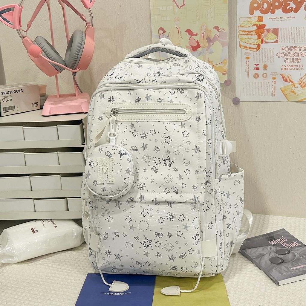 Schoolbag New College Style Junior High School Student Girl Cute Sweet Star Backpack College Student Lightweight Large Capacity Backpack