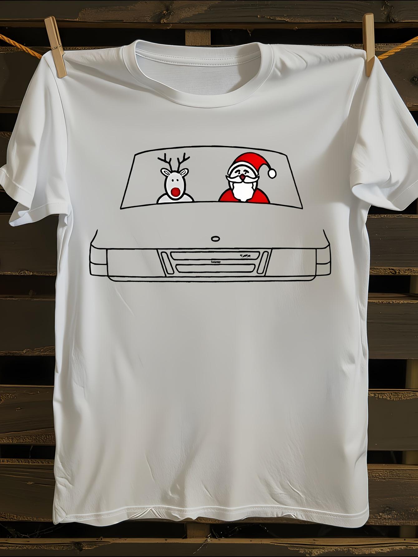 for SAAB 900 Turbo Vintage Car & Christmas Graphic T-Shirt XXL