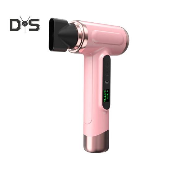 

Беспроводной фен для волос 200 Вт 15000 мАч USB-перезаряжаемый регулируемый ЖК-дисплей высокоскоростной быстрой сушки с низким уровнем шума портативный дорожный женский фен розовый