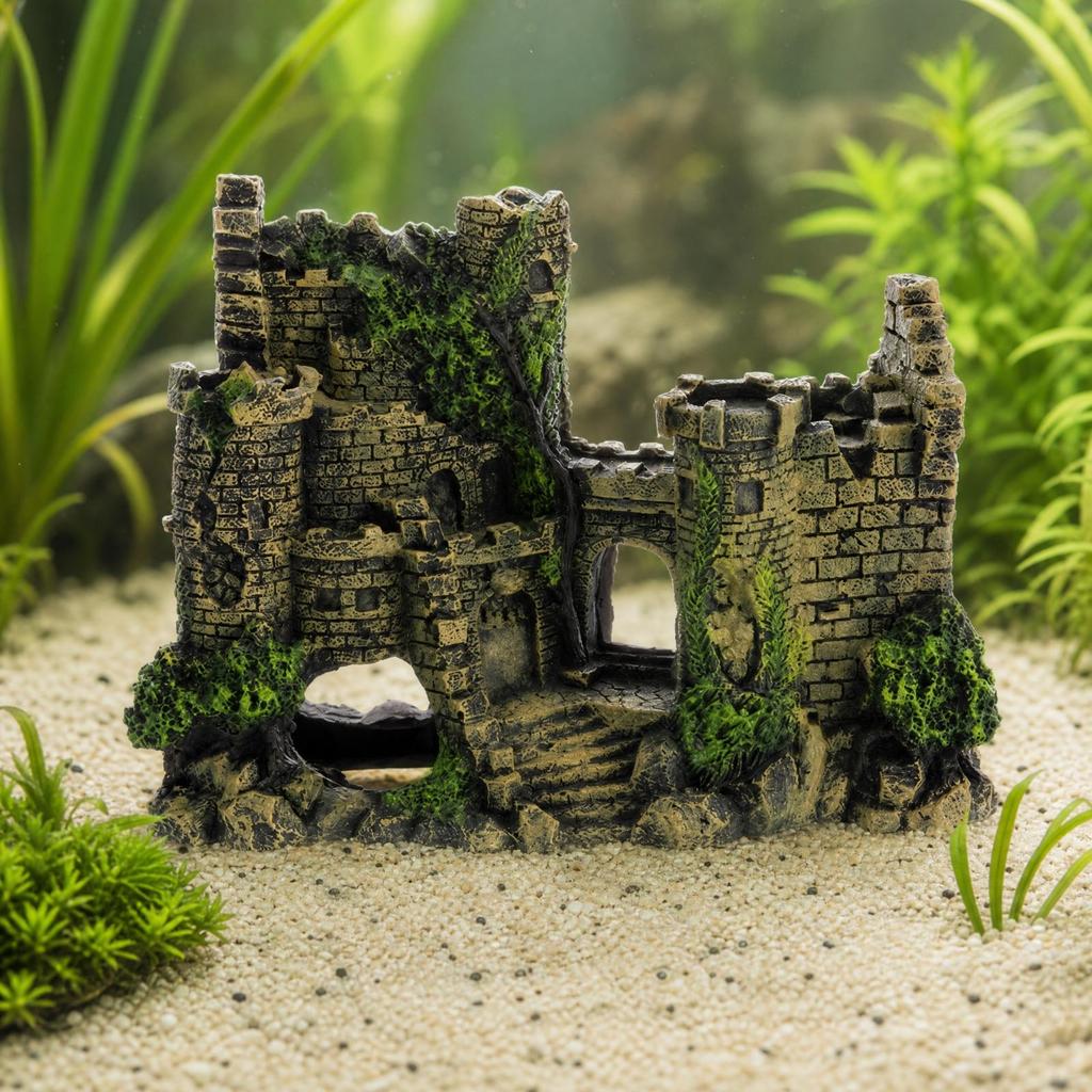 Resin Castle Aquarium Decoration Stable Base Fantasy Fortress Ornament