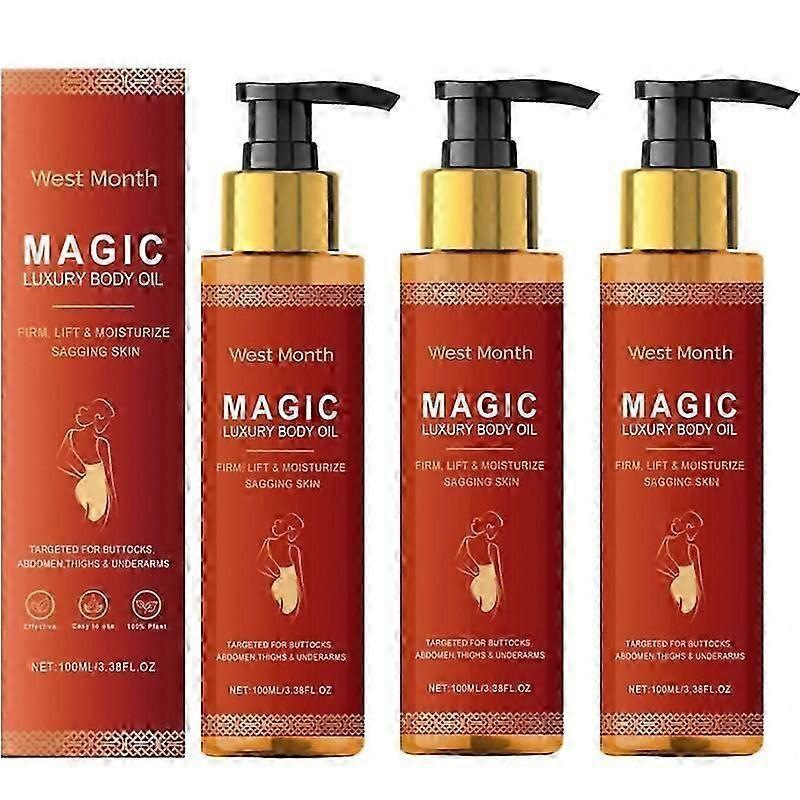 (3pcs)Olio rassodante per il corpo Magics Olio per il corpo di lusso Olio idratante e rassodante per la pelle di tutto il corpo, braccia, petto, cosce