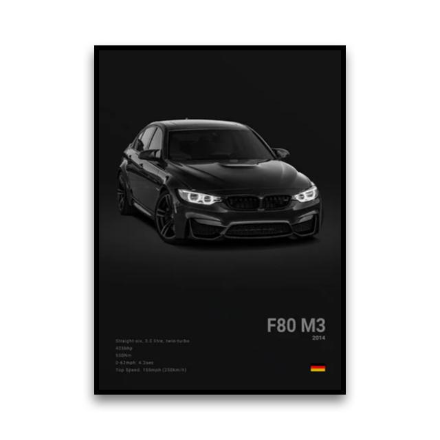 

2-A1 Famous Cars G80 M3C Canvas Wall Art Print Poster E30 M3 Z8 Decorative Mural Modern Home Decor Birthday Gift Unframed 21X30CMNo Framed