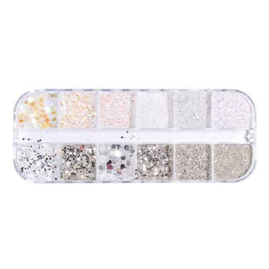 

Блестки для ногтей Уникальный сверкающий пластиковый блестящий порошок для ногтей для домашних ногтей DIY