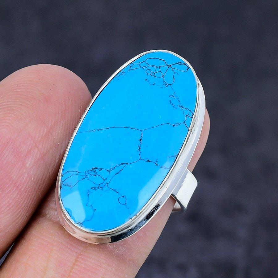 Natural Santa Rosa Turquoise 925 Sterling Silver Jewelry Ring Size 8 f4w04