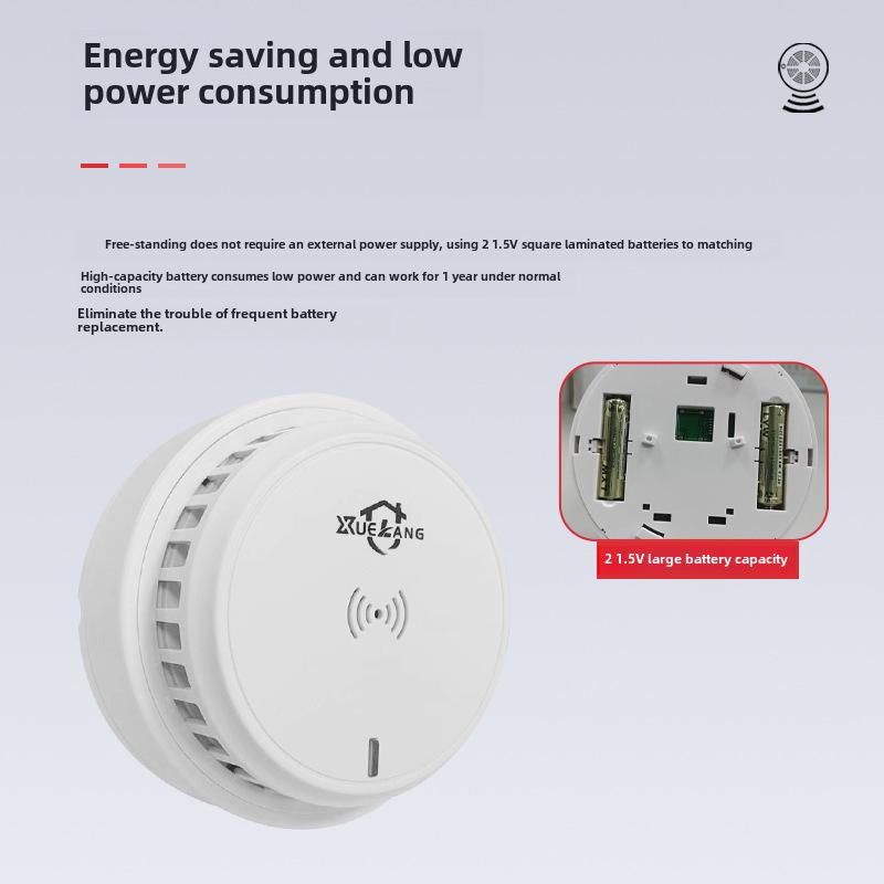 Wireless Sound & Light Smoke Alarm Sensor for Home & Commercial Use