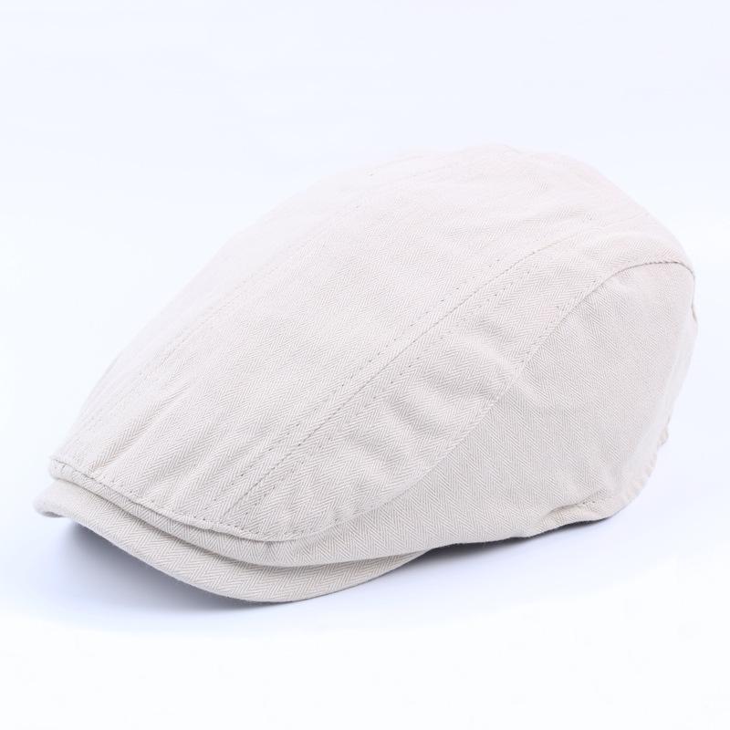 

Мужские и женские сезонные береты, однотонная строчка, хлопковые кепки, шляпы художников в моде Adjustable бежевый