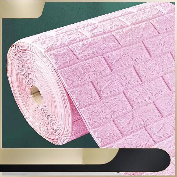 

3D Наклейки на кирпичную стену DIY Декор Самоклеящиеся Водонепроницаемые Обои для детской комнаты, спальни, кухни, домашнего декора стен 70cmx5m розовый