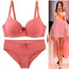 Sexy Solid-color Seamless One-piece Smooth Bra and Panty Set Plus-size Skin-friendly and Comfortable