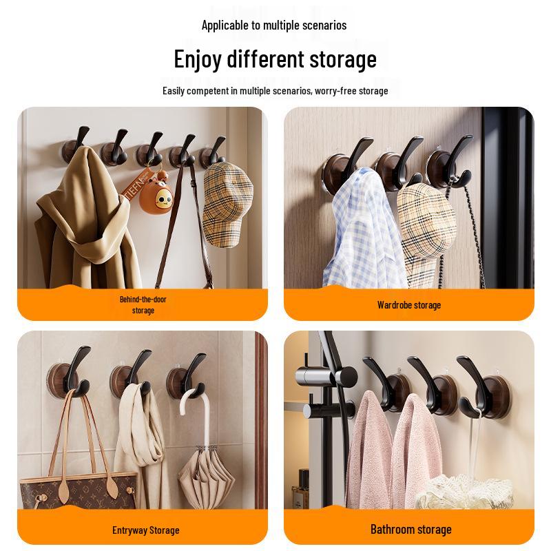No-Drill Wall-Mounted Suction Cup Clothes Hook - Strong Load-Bearing for Bathroom/Toilet Doors