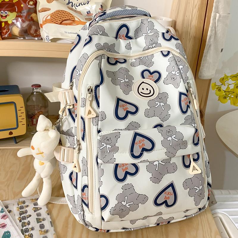 School bag, high quality fashion for middle school students, love bear for junior high school students, cute backpack for primary school girls