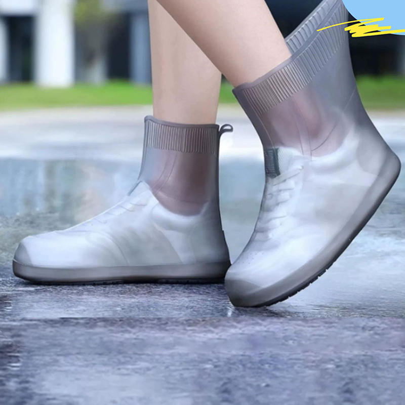 

Reusable Rain Boots Waterproof Rain Shoes Covers Non Slip Silicone Overshoes Unisex Rubber Water Resistant Shoe Covers Rainy Day M (34-36)