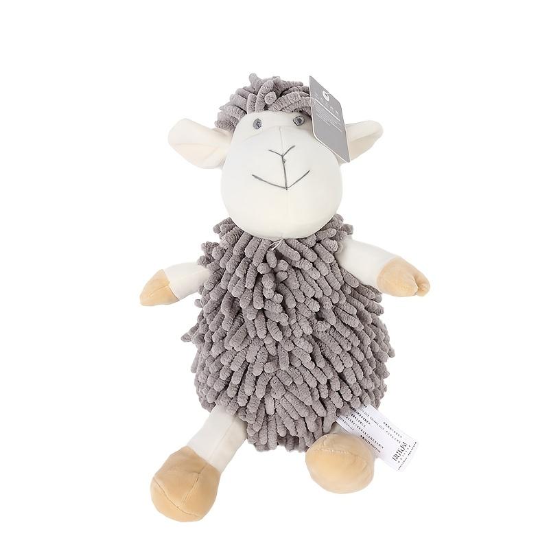 1pc Adorable Sheep-Shaped Hand Towel Soft Chenille High Absorbency Kitchen Bath Towel, Hanging Loop for Wall, Cute Plush Animal Decor for Modern Homes