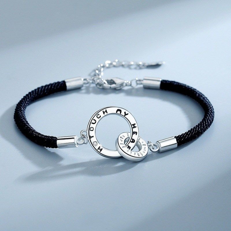 

Couple Bracelet Special-Interest Design K Feeling Mobius Ring Buckle Woven Hand Strap New New Arrival Valentine s Day Gift Double-ring men s style