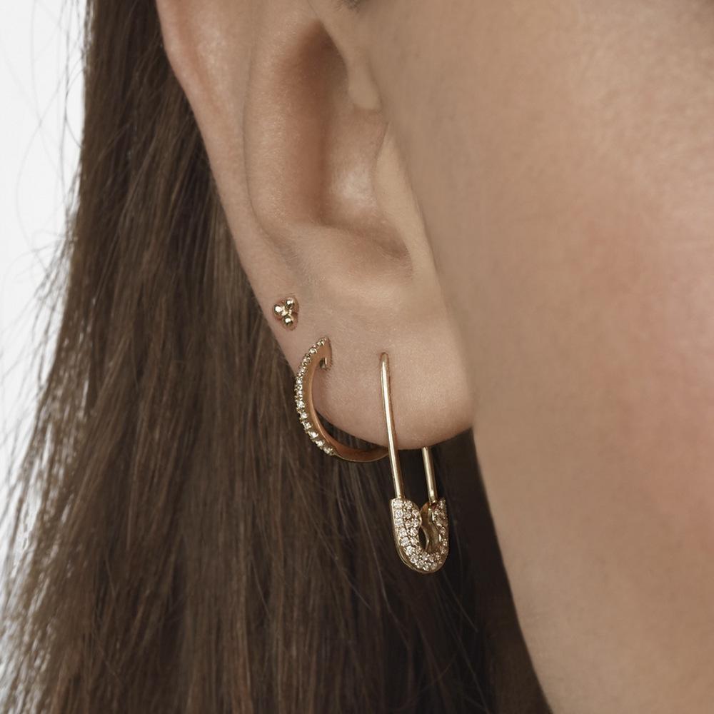 Copper Fashionable Geometric Earrings With Multicolor Rhinestones Trendy And Unique