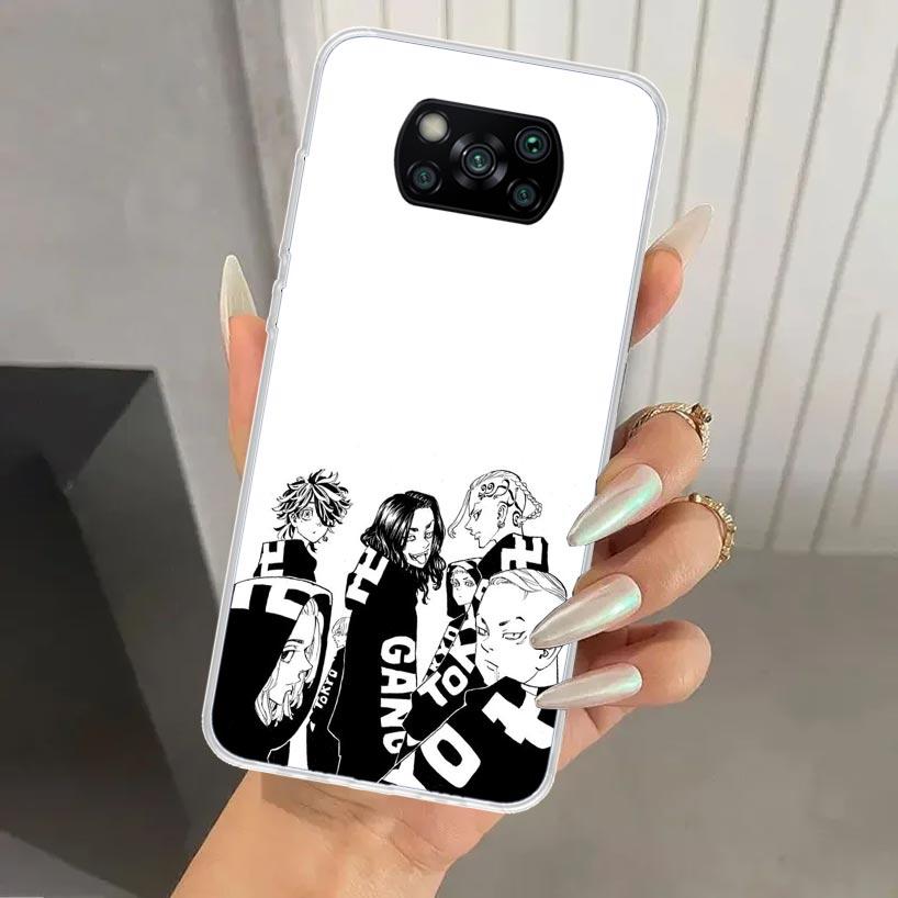 Tokyo Aevengers Black Anime Phone Case for Xiaomi Poco X5 X6 X7 Pro F7 Ultra M7 Redmi 15 15C 13 13C 12 12C 10 10A 10C 9 9A 9C 9T