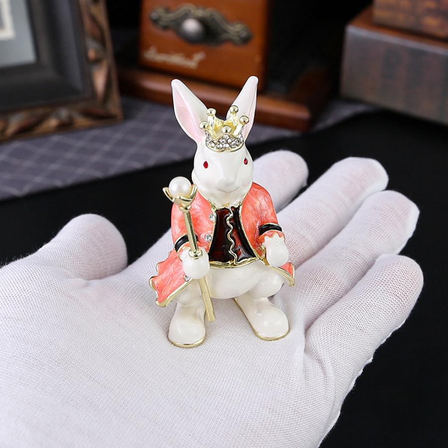 Enamel Diamond Jewelry Box Rabbit Kingdom Jewelry Box Valentine's Day Gift Flip Anti-Dust Creative Small Ornament