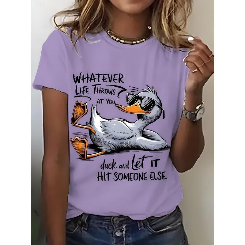 Women's T Shirt Print Graphic Animal Bird Vintage Stylish Classic Short Sleeve Crew Neck Round Neck Regular Tops Daily