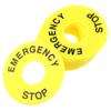 10Pcs Push Button Emergency Ring Round Warning Sign 60Mm Od 22Mm Id Yellow High Visibility Replacement for Stop Switch