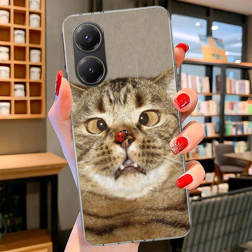 Pet Cat Funny Memes Phone Case For Xiaomi Poco F7 Ultra X7 X6 X5 Pro M7 Redmi 15C 15 13C 13 12C 12 10C 10 9A 9C 9T 9 Shell Poco