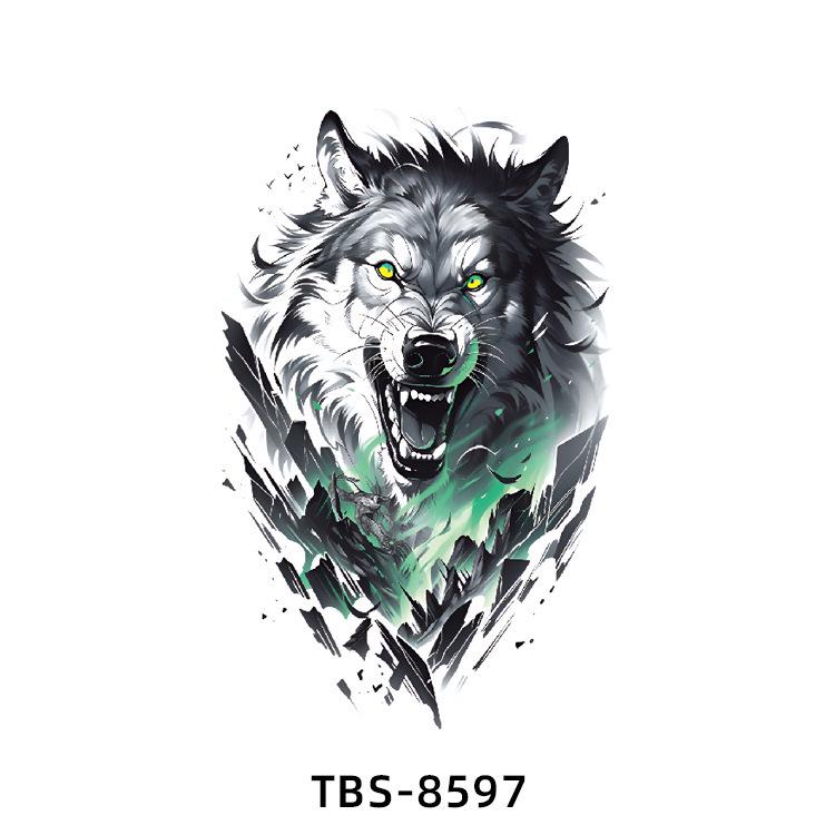 Realistiska Djurtotem Tatuering Klistermärken: Drake, Fenix, Tiger, Varg