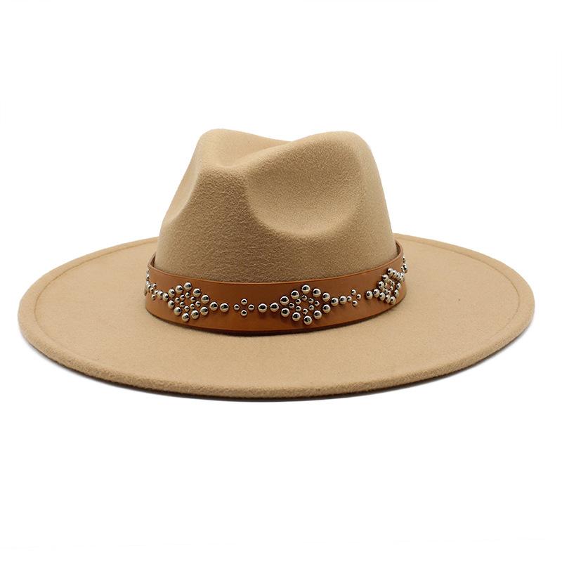 2022 Fedora Hat for Women Retro Wool Felt Jazz Hat 9.5CM Wide Brim Church Wedding Hat Street Fashion Black Dress Cap