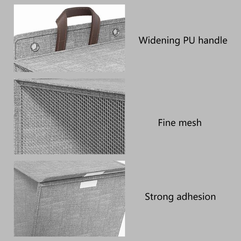 652F Foldable Wall Hanging Laundry Basket Household Dirty Clothes Versatile Wall Mounted Garment Storage Container