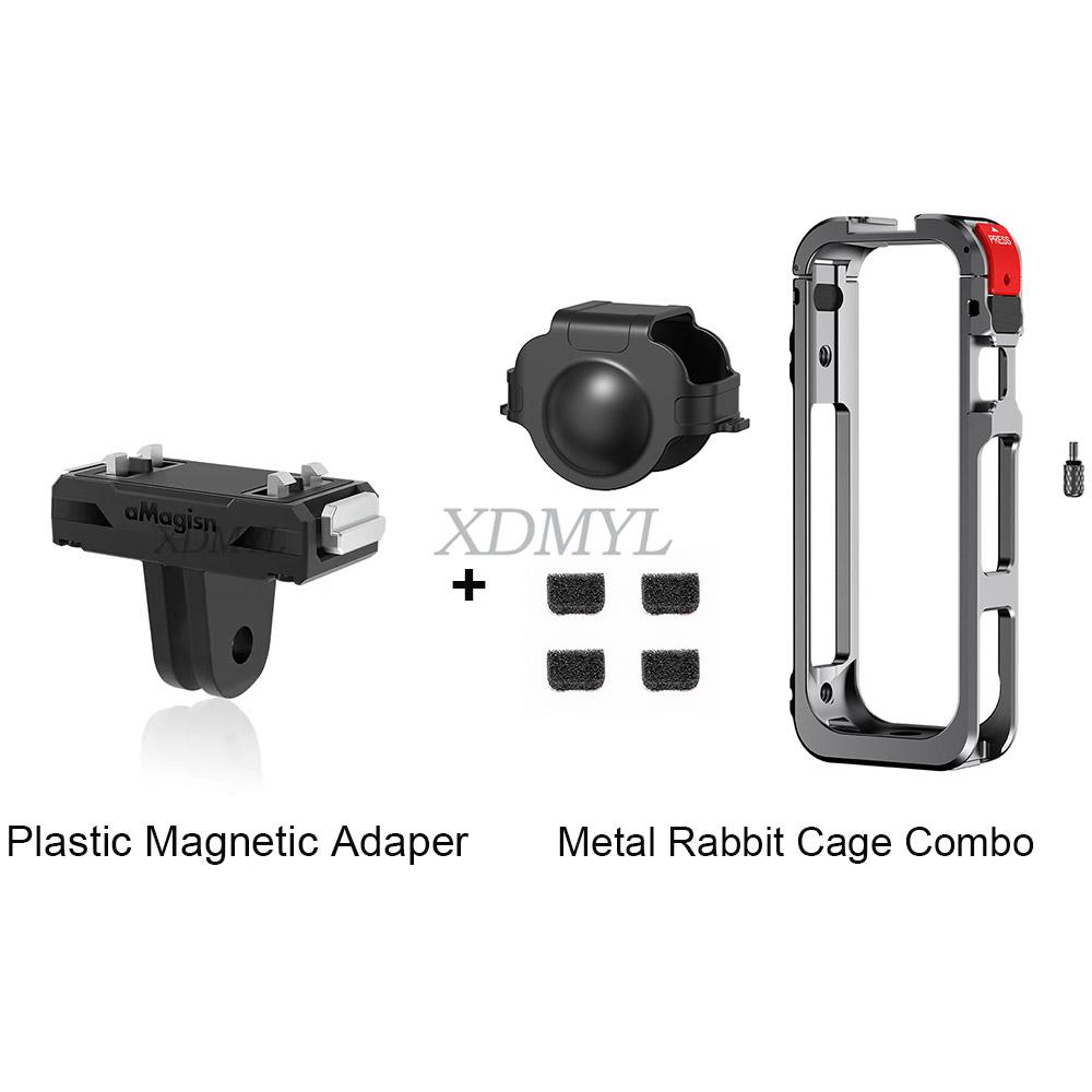 Aluminum Alloy Protective Case For Insta360 X5 Camera Frame Rabbit Cage With Silicone Lens Cover Cold Shoe and 1/4" Threads