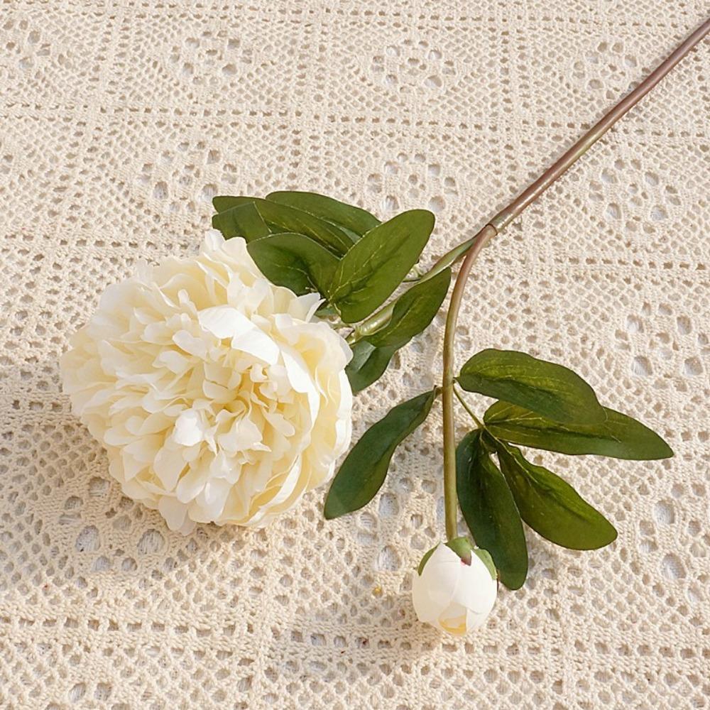 

Realistic Artificial Peony Flowers Bouquet Handmade Fake Flowers Mother s Day Gift білий