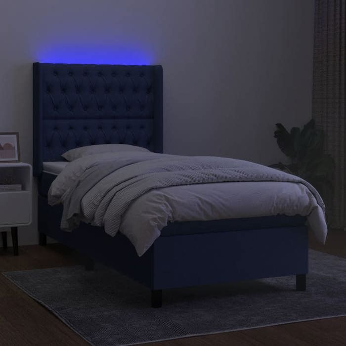 VidaXL Sommier à Lattes de Lit avec Matelas et LED, Lit Rembourré, Lit Simple, Lit Adulte de Chambre à Coucher Intérieur, 3138515