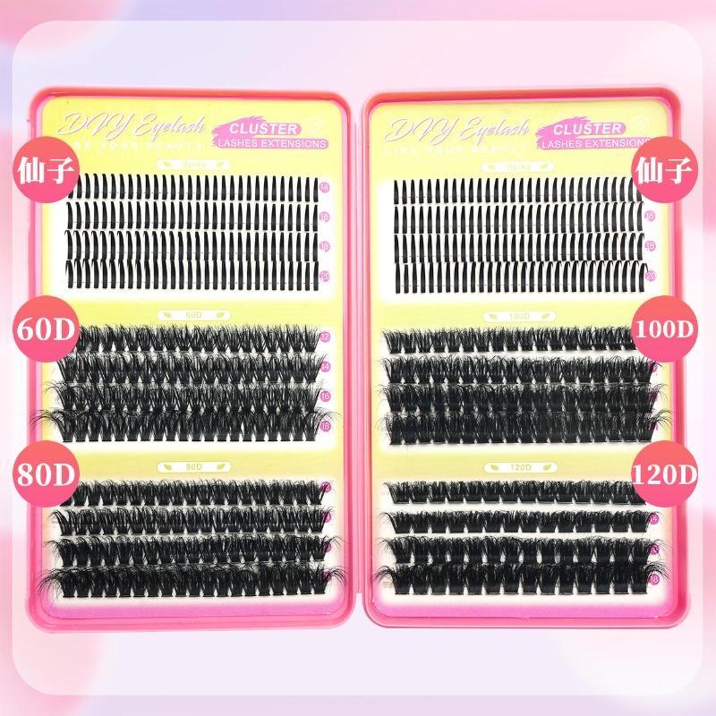 Spiky Cluster Lashes Individual 100D 150D 200D Thick Eyelash Extensions for Home DIY Lash Extension Kits