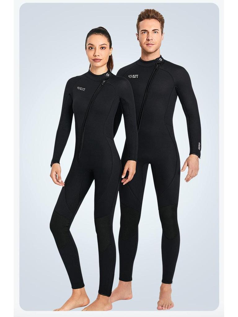 European & American 3MM Wetsuit: Unisex Long Sleeve Snorkeling & Surfing Suit for Cold-Proof Winter Swimming