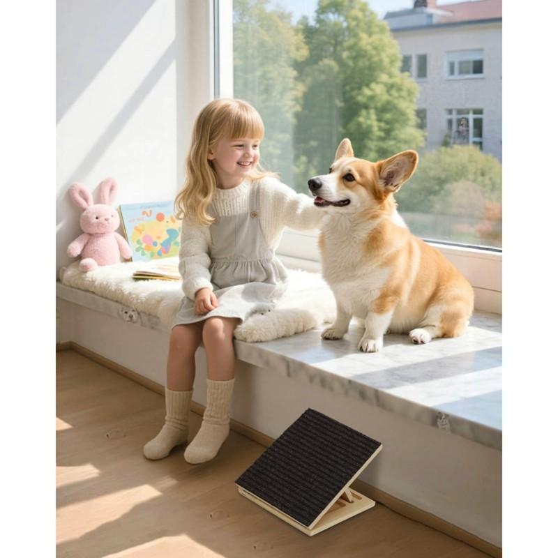 A25F-Wooden For Stairs Dog Ramp-Portable Adjustable Angle Pet Ramps 2 Pcs Featuring Anti-Slip Surface