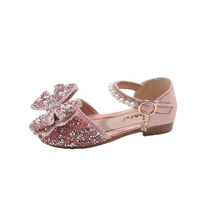 Chaussures de Princesse Strassées: Sandales de danse à nœud pour filles Printemps/Automne 2026