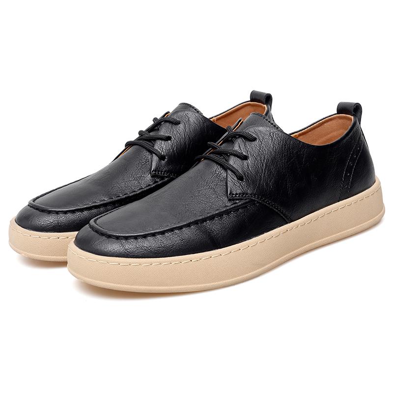 

Модная повседневная мужская кожаная обувь Удобное качество Уличный досуг мода вечеринка Повседневная офисная и деловая мужская Обувь горячих продаж 44 чёрный