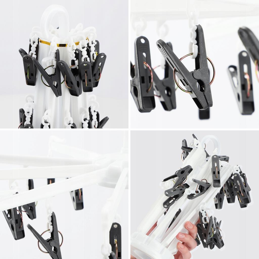 KADAX Suszarka Wieszak Na Bieliznę Skarpety Pranie Skarpetki 16 Klipsów Karuzela